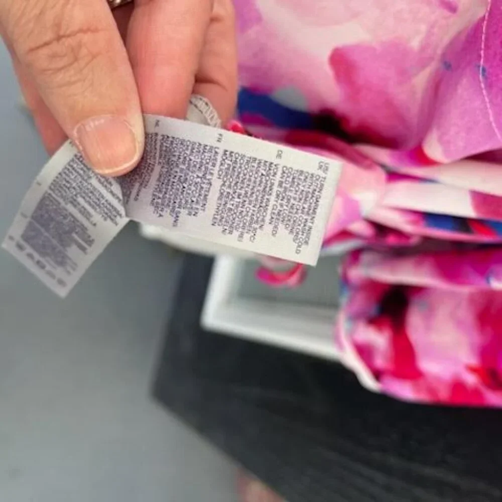 NYDJ White Blouse with Pink and Blue Watercolor Floral Print - Picture 6 of 8